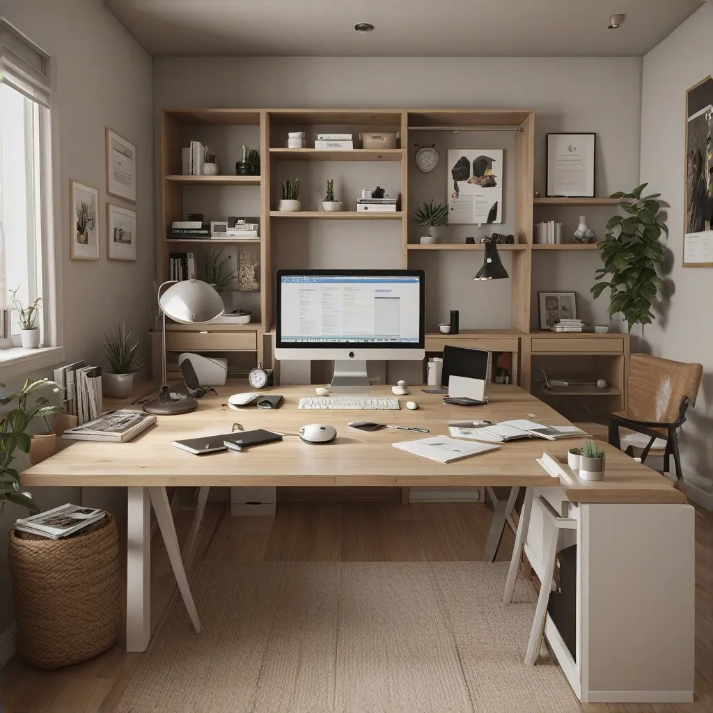 professional business setting, modern office environment, accountant working on financial documents, clean and organized workspace, focused and efficient atmosphere, [business tools:1.5] - [clutter]   [negative: messy, disorganized]